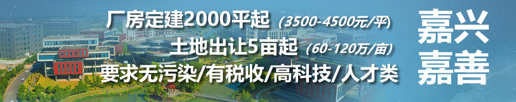 嘉兴嘉善工业用地5亩起出售 厂房2000平起出售定建 土地70万/亩起 厂房4000元左右