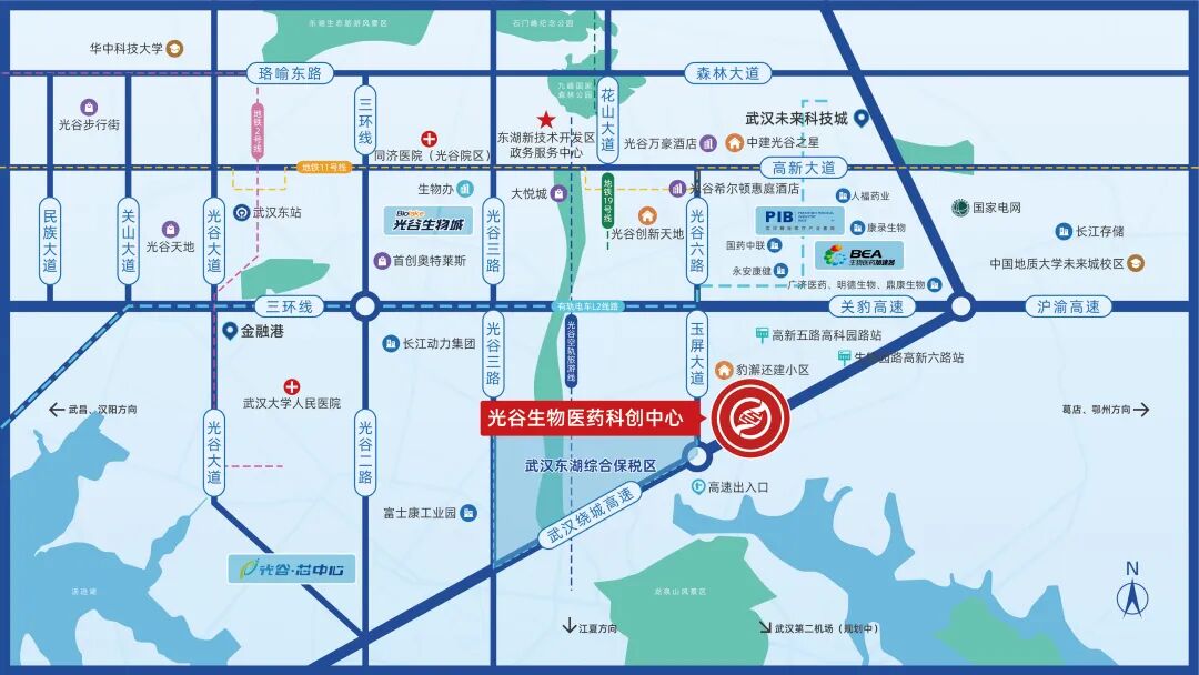 湖北省武汉市江夏区 光谷生物医药科创中心 研发厂房出租出售 1000平起租